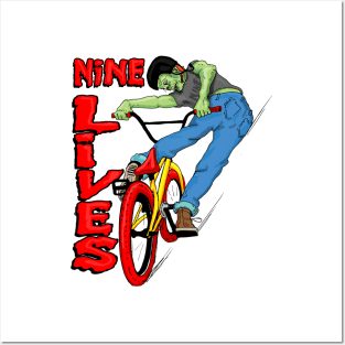 Nine lives BMX turndown Posters and Art